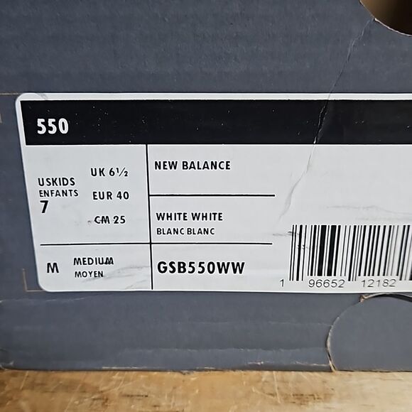New Balance 550 Triple White Shoe Sneaker Youth Kids GSB550WW - Picture 11 of 11